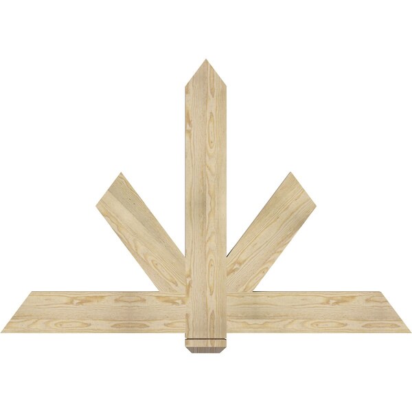 Ekena Millwork Kennewick Rough Sawn Timber Gable Bracket, Douglas Fir, 60"W x 40"H x 2"D x 6"F, 16/12 Pitch GBW060X40X0206KEN00RDF - main
